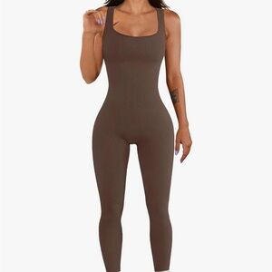 Amazon Women’s Brown Ribbed Sleeveless Jumpsuit